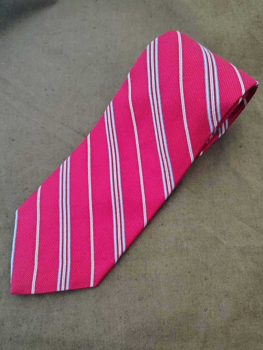 Brooks Brothers “346” Red White Blue Striped 100% Silk Tie